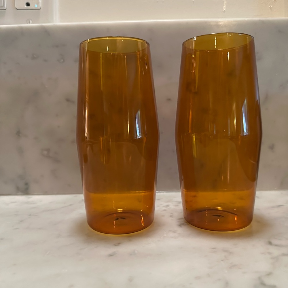 Orange Glass Kitchen Vases Set - Picture 2 of 3
